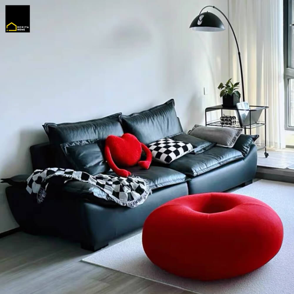 เก้าอี้สตูล RENITA HOME รุ่น DONUT STOOL สีแดง